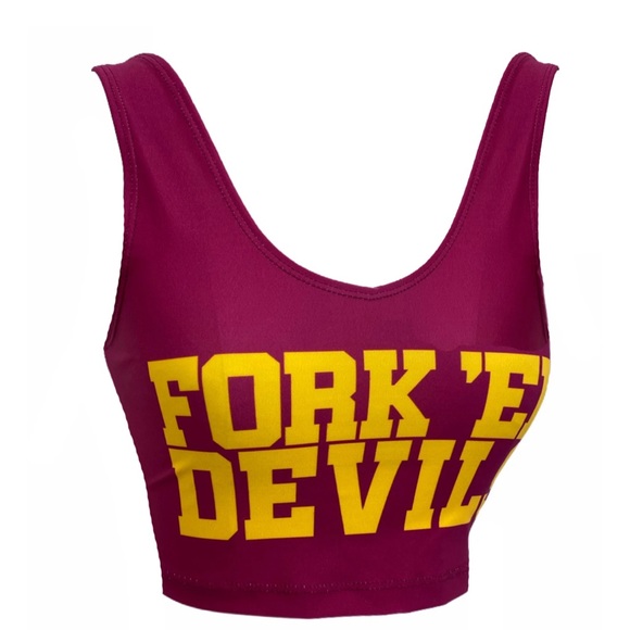 NWT Arizona State ASU Fork 'Em Crop Top. Size: One Size - Picture 3 of 7